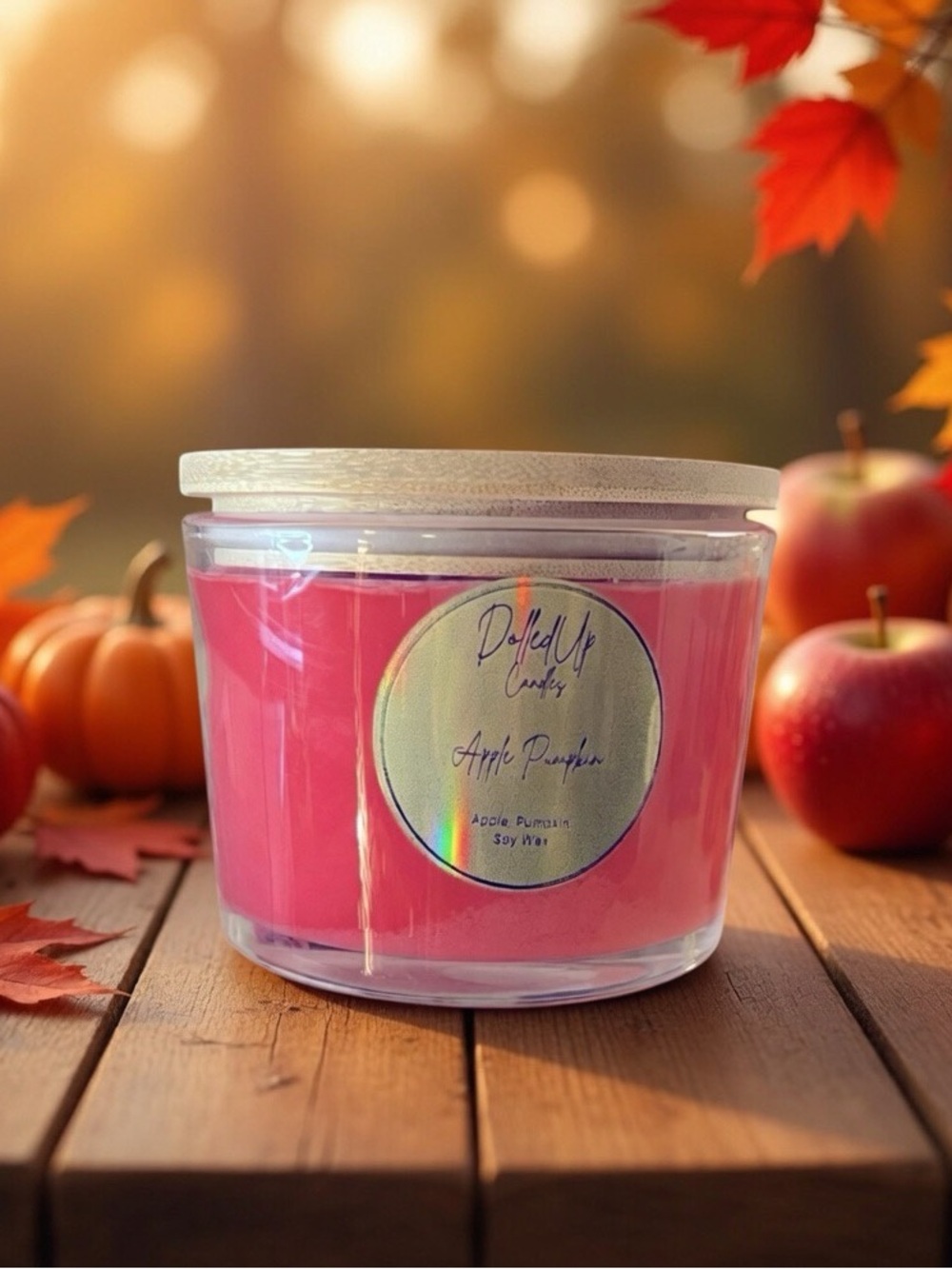 16oz Apple Pumpkin Soy Candle | Handcrafted Fall Scented Soy Wax Candle